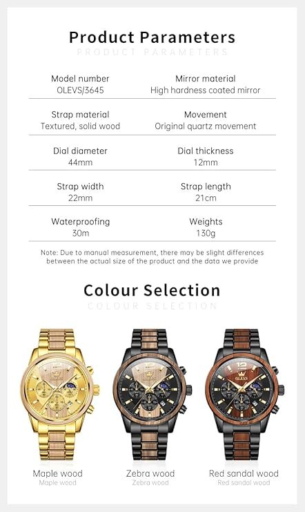 OLEVS Chronograph Watches for Men Original Analog Quartz Gold Silver Stainless Steel Metal Strap Blue Luxury Moon Phase Date Waterproof Branded Men's Wrist Watch - Image 2