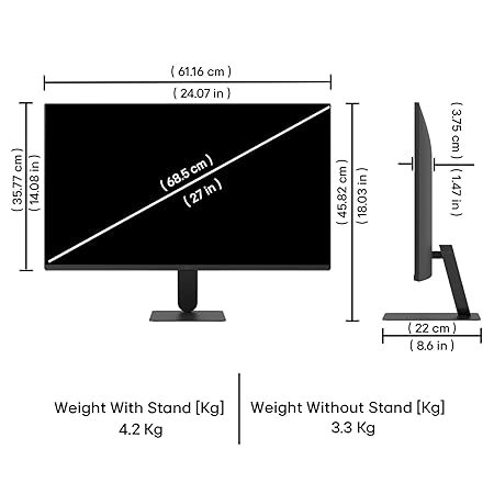 LG 27U411A-BD 68.5 cm (27 Inch) FHD (1920x1080) IPS Monitor, 1ms(MBR), 120Hz, Anti-Glare, sRGB 99%(Typ.), HDR10, 3-Side Virtually Borderless, Reader Mode, Flicker Safe, VGA, HDMI, Slim Stand, Black - Image 4