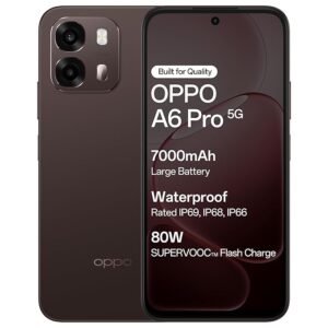 Oppo A6 Pro 5G (Brown, 8GB RAM, 256GB Storage) 6.75 Inch Screen, 144Hz Display, 7000mAh Battery, 80W Fast Charging,16MP Front & 50MP Main Camera with No Cost EMI/Additional Exchange Offers