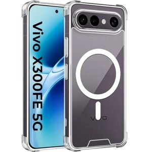A rtistque Clear Back Cover Case for Vivo X300 FE 5G | Compatible with Mag-Safe | Premium Cover | Shockproof TPU Bumper | Slim Protective Design | Vivo X300 FE 5G Back Cover - Transparent